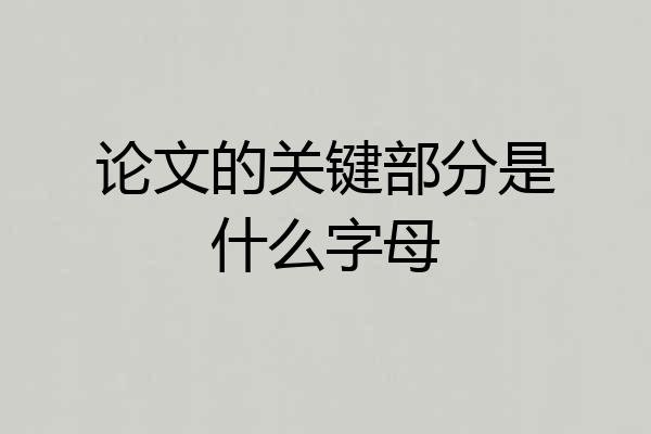 论文的关键部分是什么字母