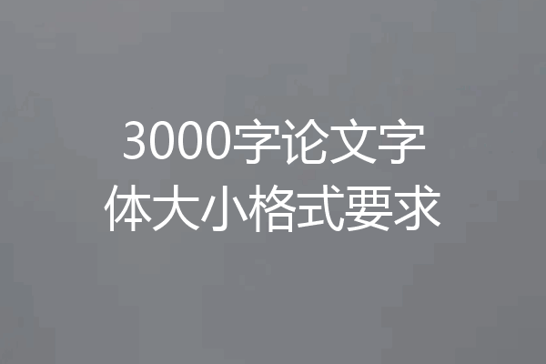 3000字论文字体大小格式要求