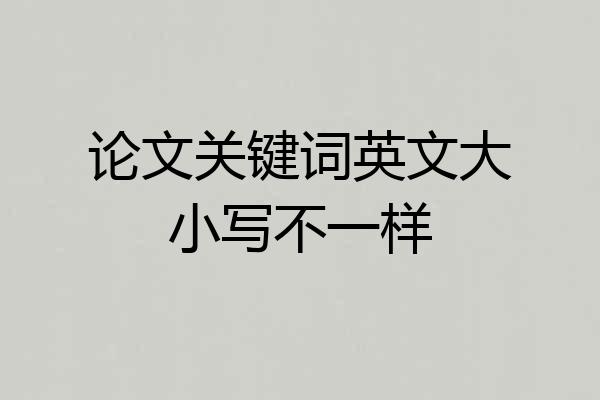 论文关键词英文大小写不一样