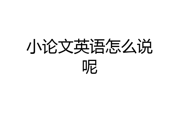 小论文英语怎么说呢