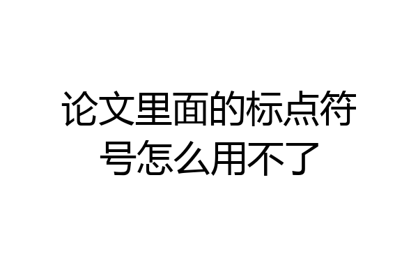 论文里面的标点符号怎么用不了