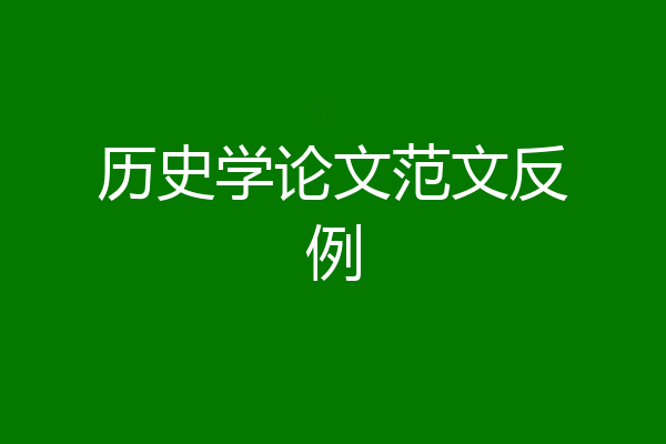 历史学论文范文反例