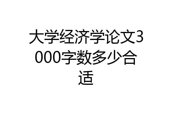 大学经济学论文3000字数多少合适