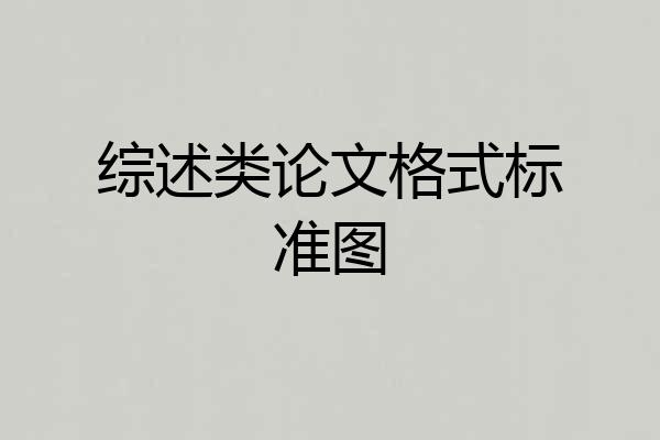 综述类论文格式标准图