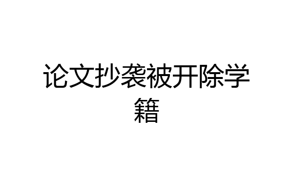 论文抄袭被开除学籍