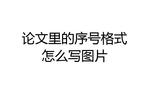 论文里的序号格式怎么写图片