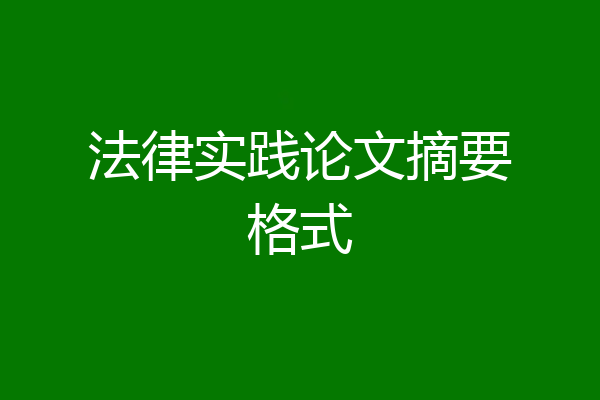 法律实践论文摘要格式