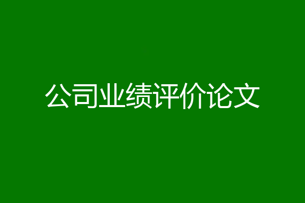 公司业绩评价论文