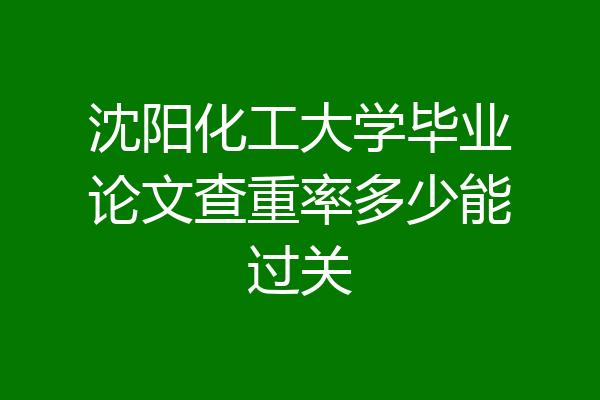 沈阳化工大学毕业论文查重率多少能过关