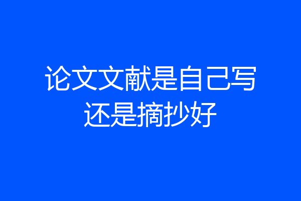 论文文献是自己写还是摘抄好
