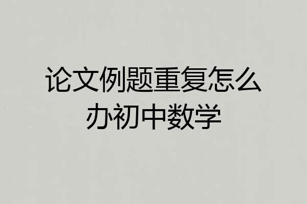 论文例题重复怎么办初中数学