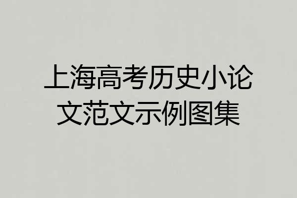 上海高考历史小论文范文示例图集
