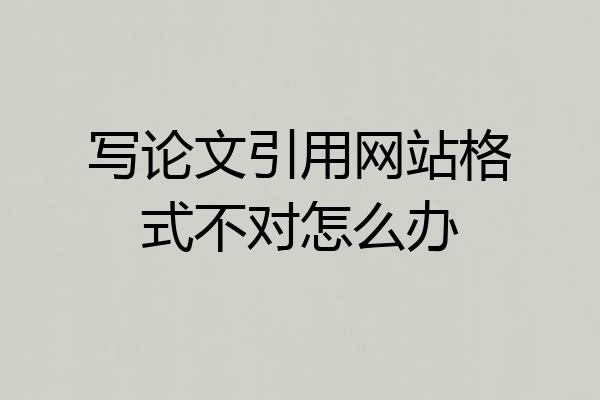 写论文引用网站格式不对怎么办