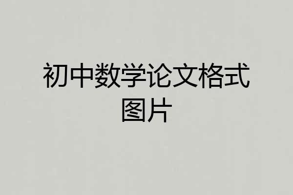 初中数学论文格式图片