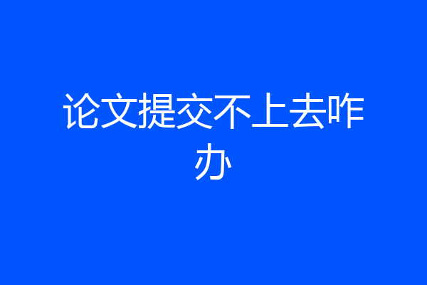 论文提交不上去咋办
