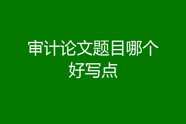 审计论文题目哪个好写点