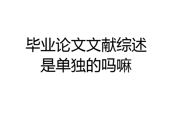 毕业论文文献综述是单独的吗嘛