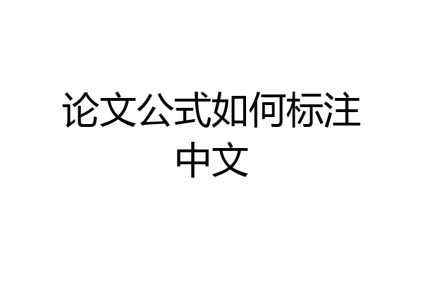 论文公式如何标注中文