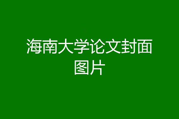 海南大学论文封面图片