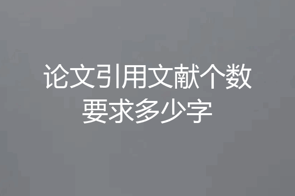论文引用文献个数要求多少字
