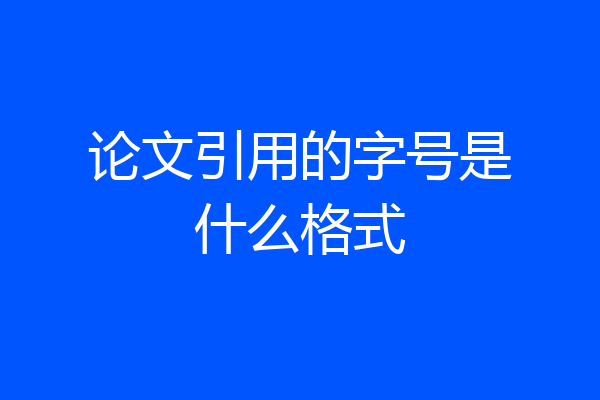 论文引用的字号是什么格式