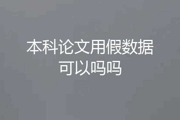 本科论文用假数据可以吗吗