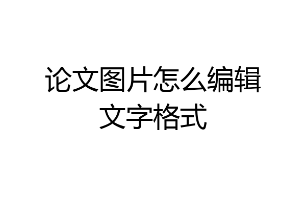 论文图片怎么编辑文字格式