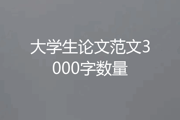 大学生论文范文3000字数量
