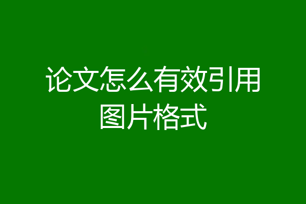 论文怎么有效引用图片格式