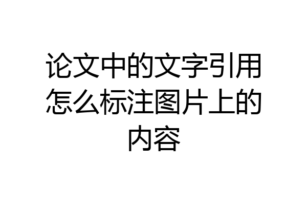 论文中的文字引用怎么标注图片上的内容
