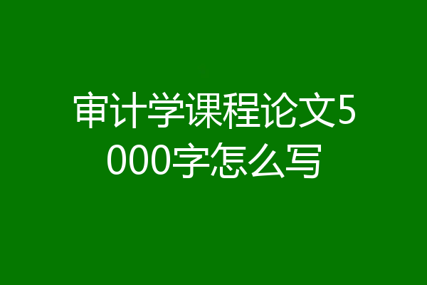 审计学课程论文5000字怎么写