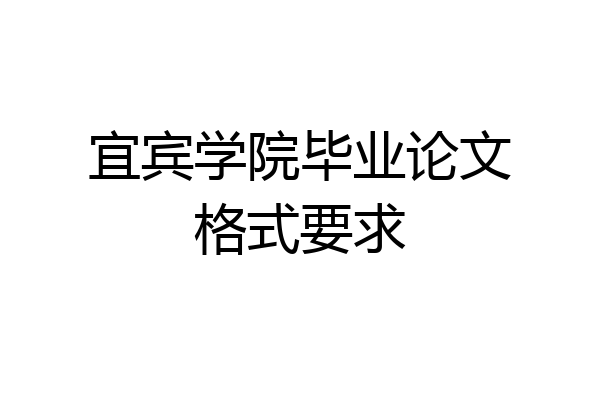 宜宾学院毕业论文格式要求