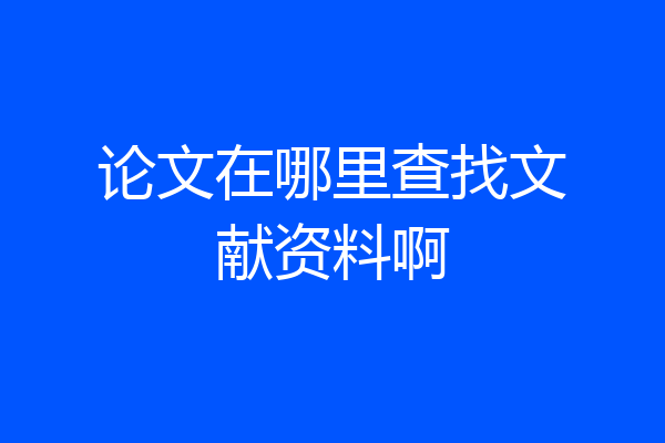 论文在哪里查找文献资料啊