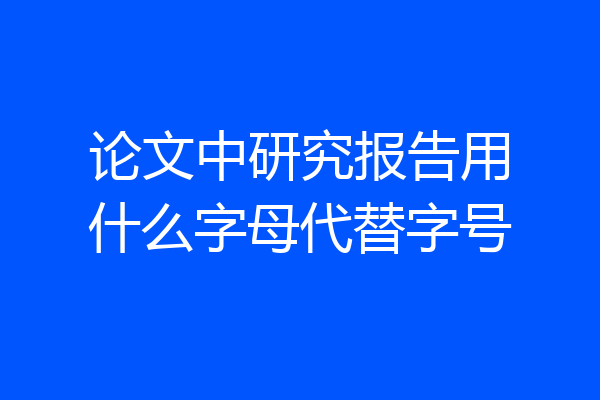 论文中研究报告用什么字母代替字号