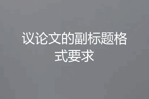 议论文的副标题格式要求