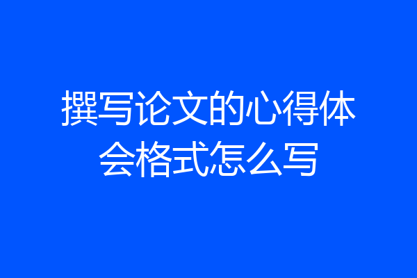 撰写论文的心得体会格式怎么写