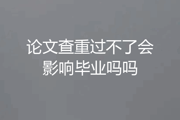 论文查重过不了会影响毕业吗吗