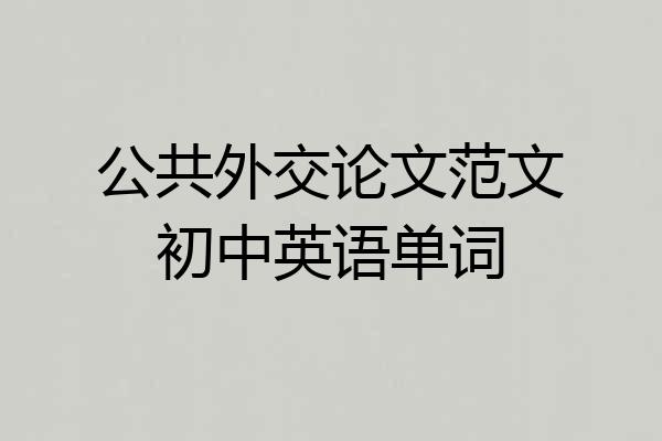 公共外交论文范文初中英语单词