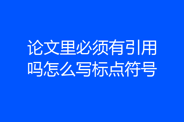 论文里必须有引用吗怎么写标点符号