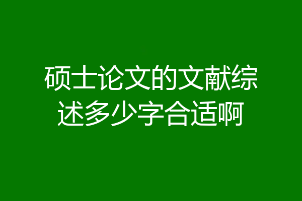 硕士论文的文献综述多少字合适啊