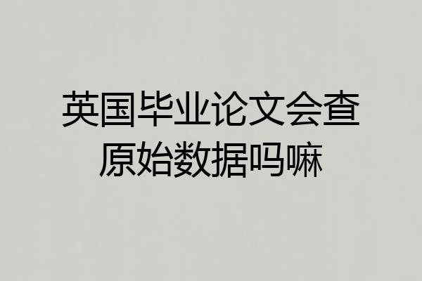 英国毕业论文会查原始数据吗嘛