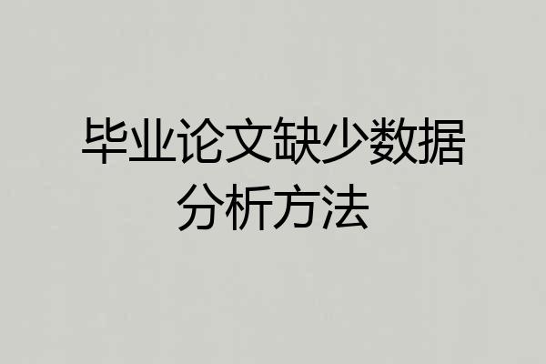 毕业论文缺少数据分析方法