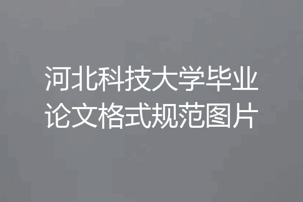 河北科技大学毕业论文格式规范图片