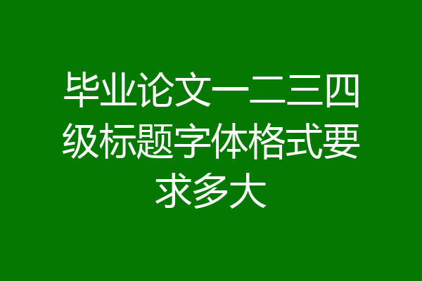 毕业论文一二三四级标题字体格式要求多大