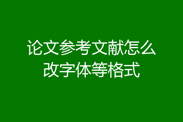 论文参考文献怎么改字体等格式