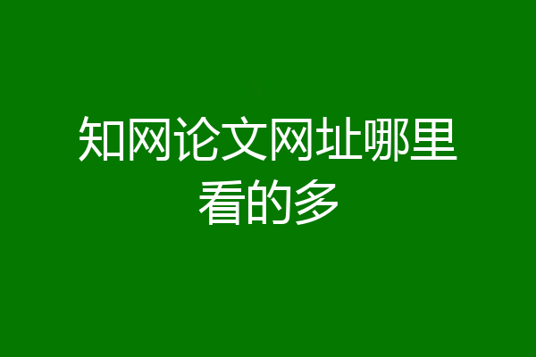 知网论文网址哪里看的多