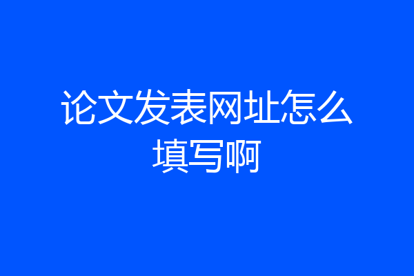 论文发表网址怎么填写啊