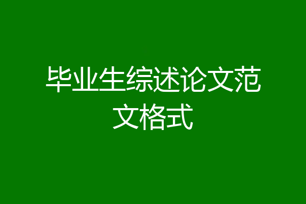 毕业生综述论文范文格式