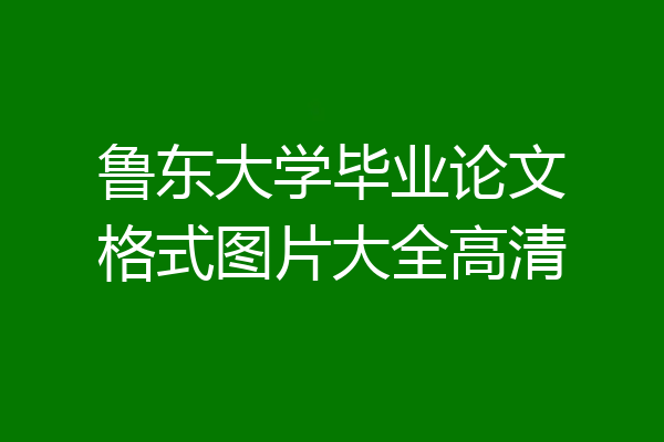 鲁东大学毕业论文格式图片大全高清