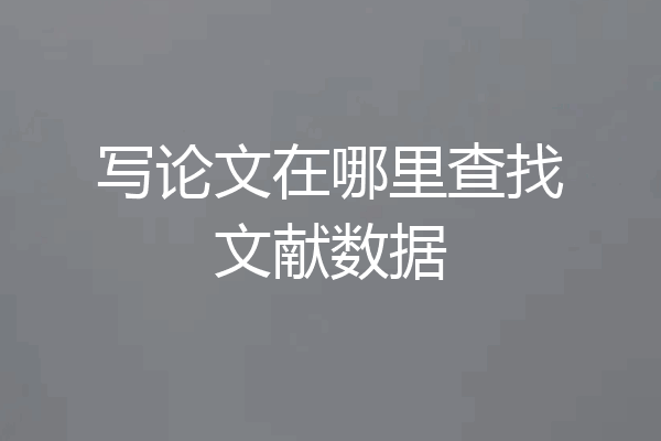 写论文在哪里查找文献数据